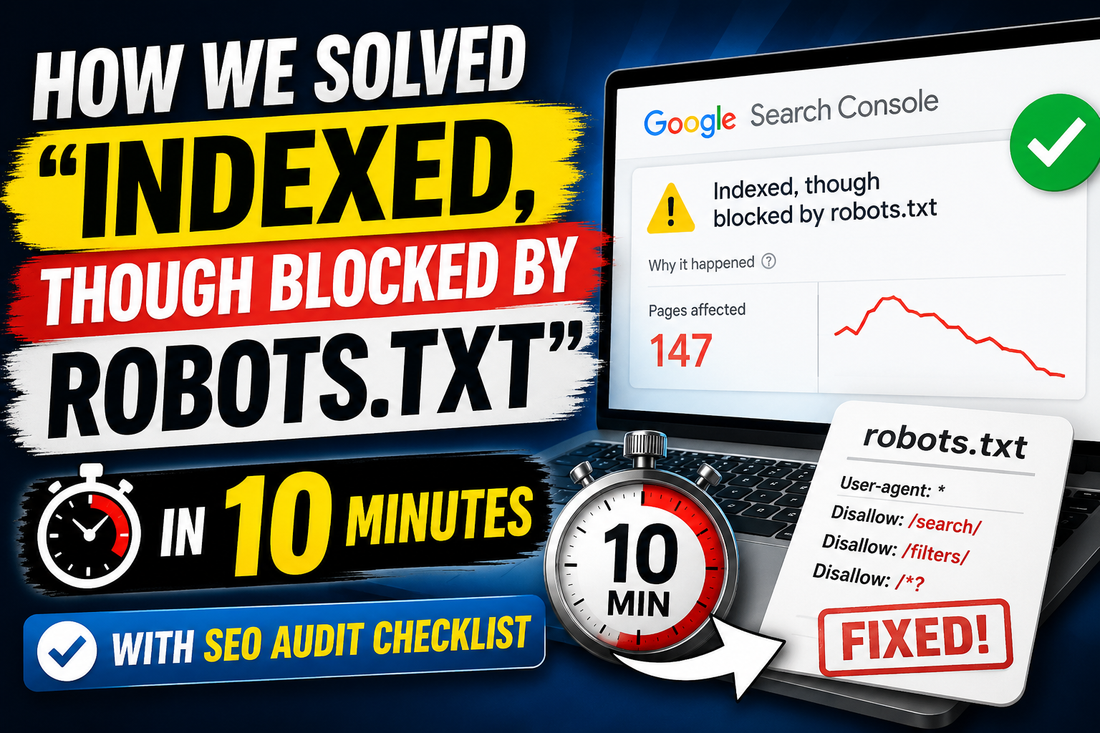 How Seodealsss Solved the "Indexed, though blocked by robots.txt" Error in 10 Minutes with SEO Audit Checklist