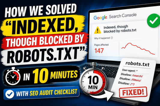 How Seodealsss Solved the "Indexed, though blocked by robots.txt" Error in 10 Minutes with SEO Audit Checklist